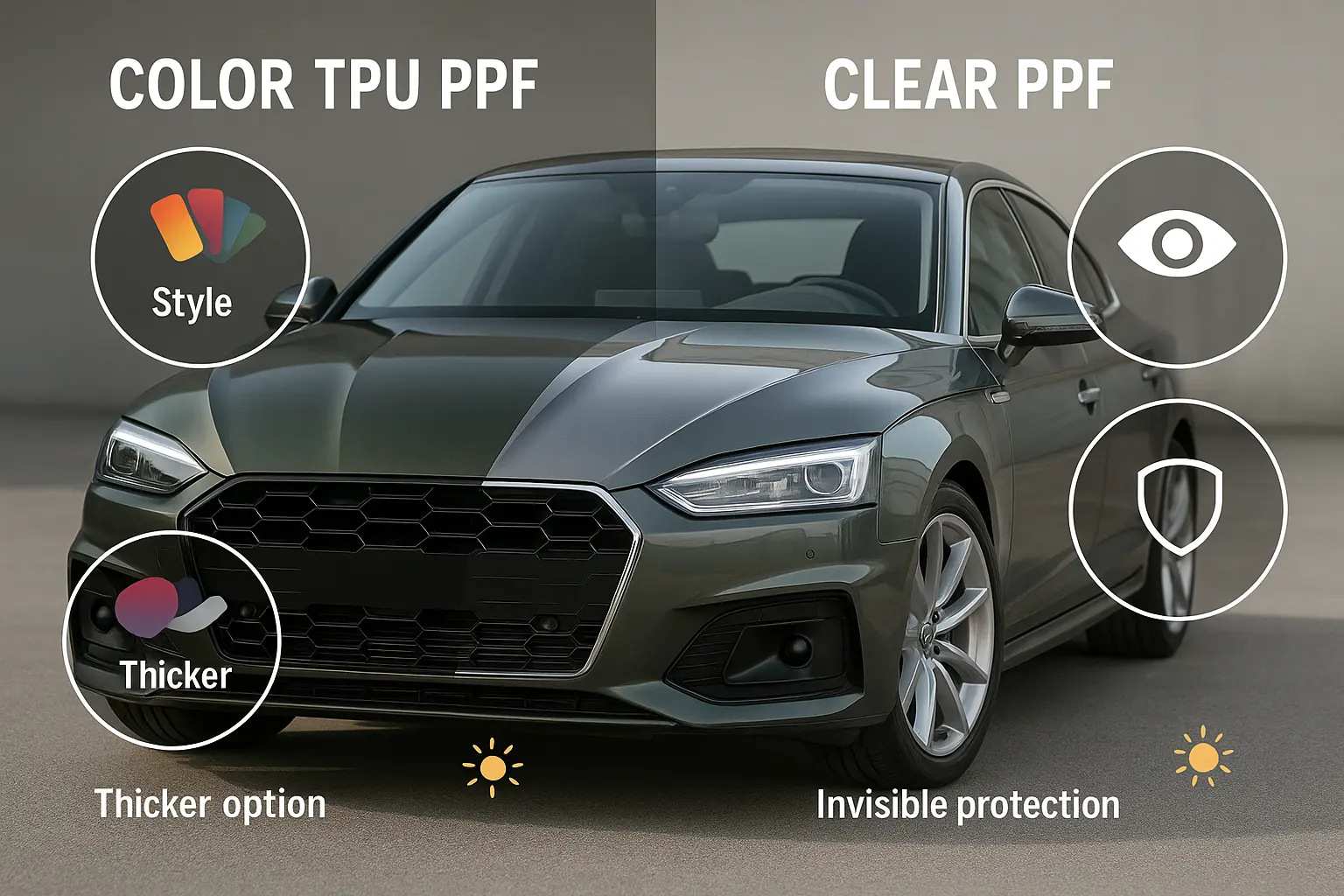 ڕەنگی TPU PPF بەرامبەر پاککردنەوەی PPF