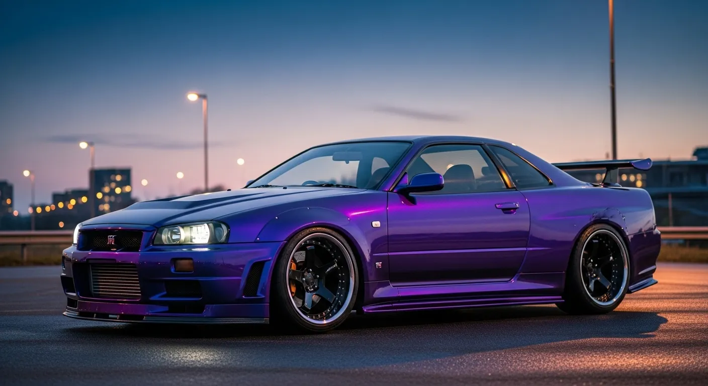 ڕەنگی مۆری نیوەشەو بۆ GTR R34