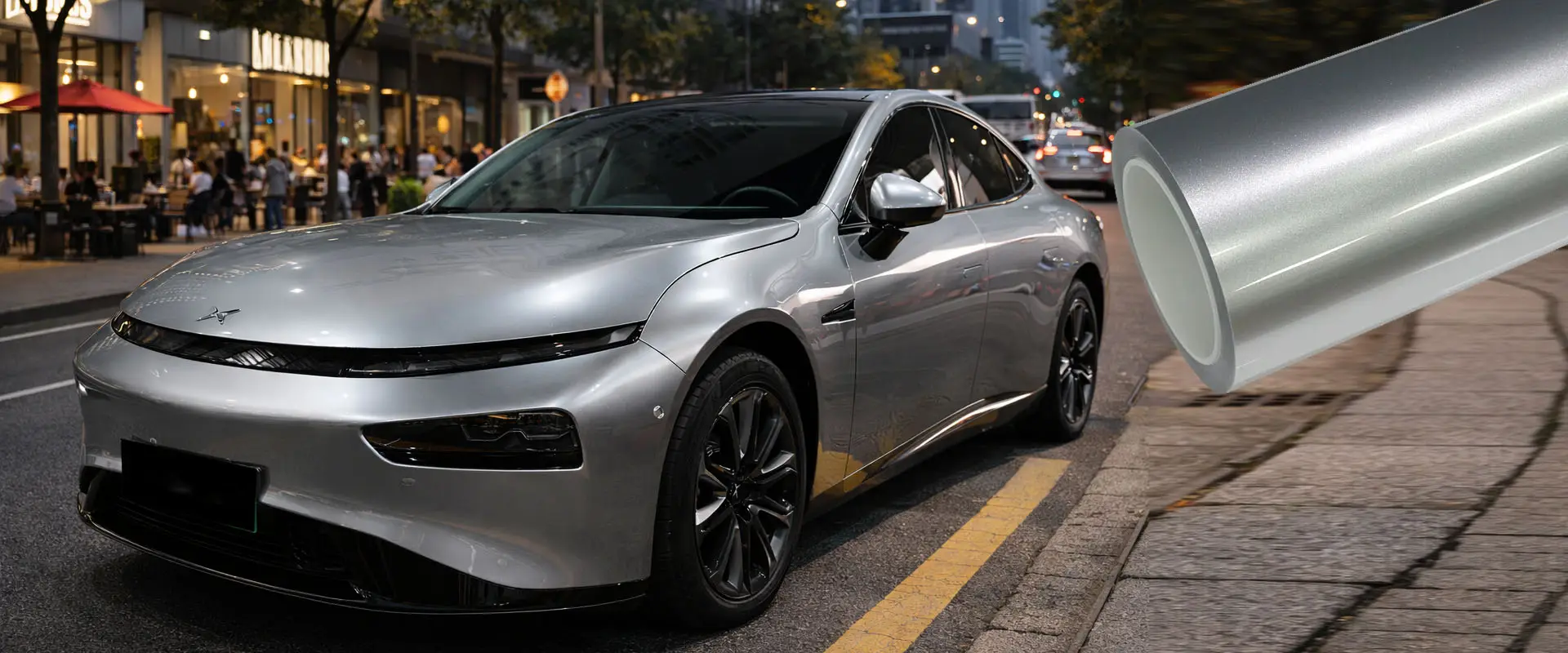 فیلمی پاراستنی ڕەنگی TPU ڕەنگی زیوی کانزایی