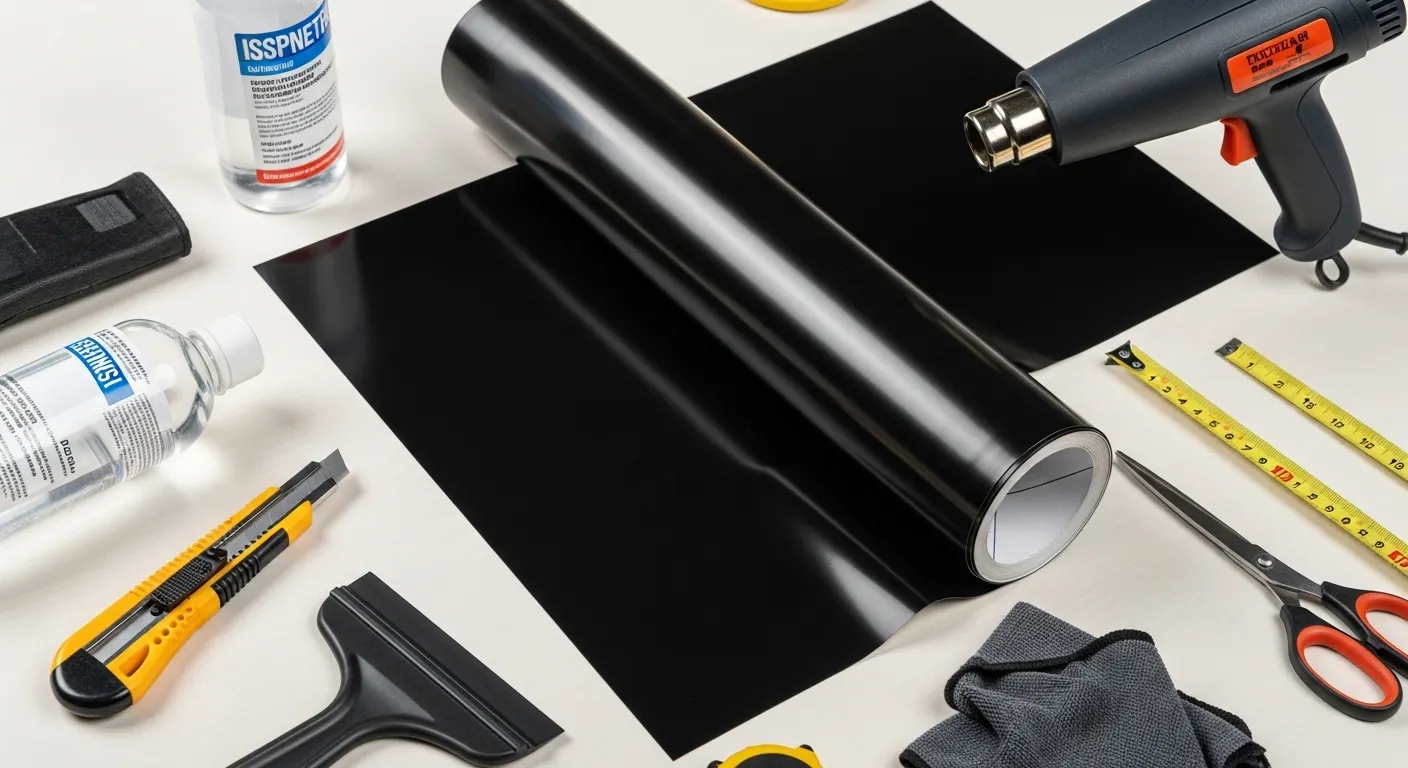 چۆنیەتی دامەزراندنی ڤینیلی مات ڕەش Wrap.jpg